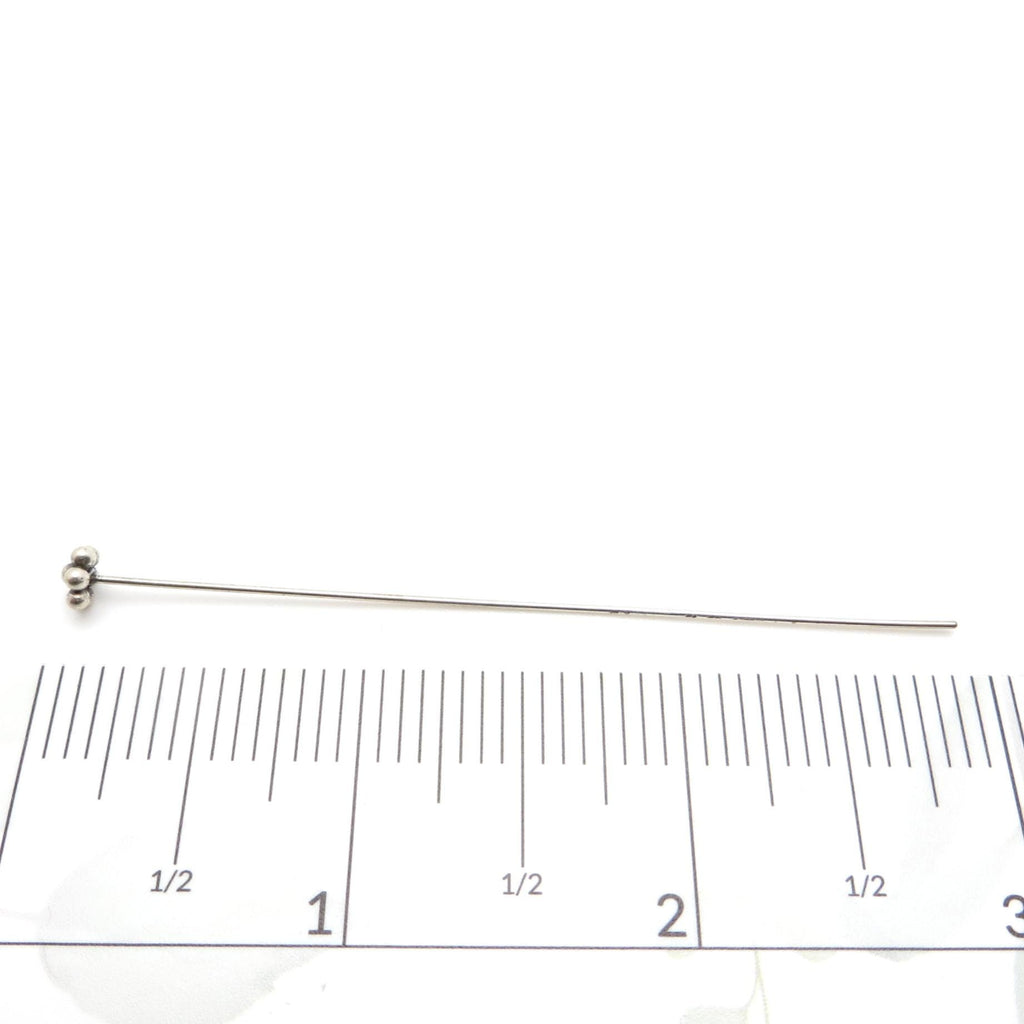 Sterling Silver Daisy Headpins – Bali Handmade Jewelry Findings (3 inch) - 20 gauge