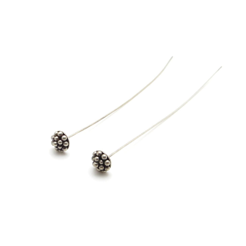 Bali Sterling Silver Headpins - Multi Dot w/ Disc Back - 3 inch (76mm) - 2 or 4 Pieces