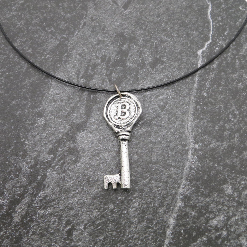 Silver Initial Key Pendant