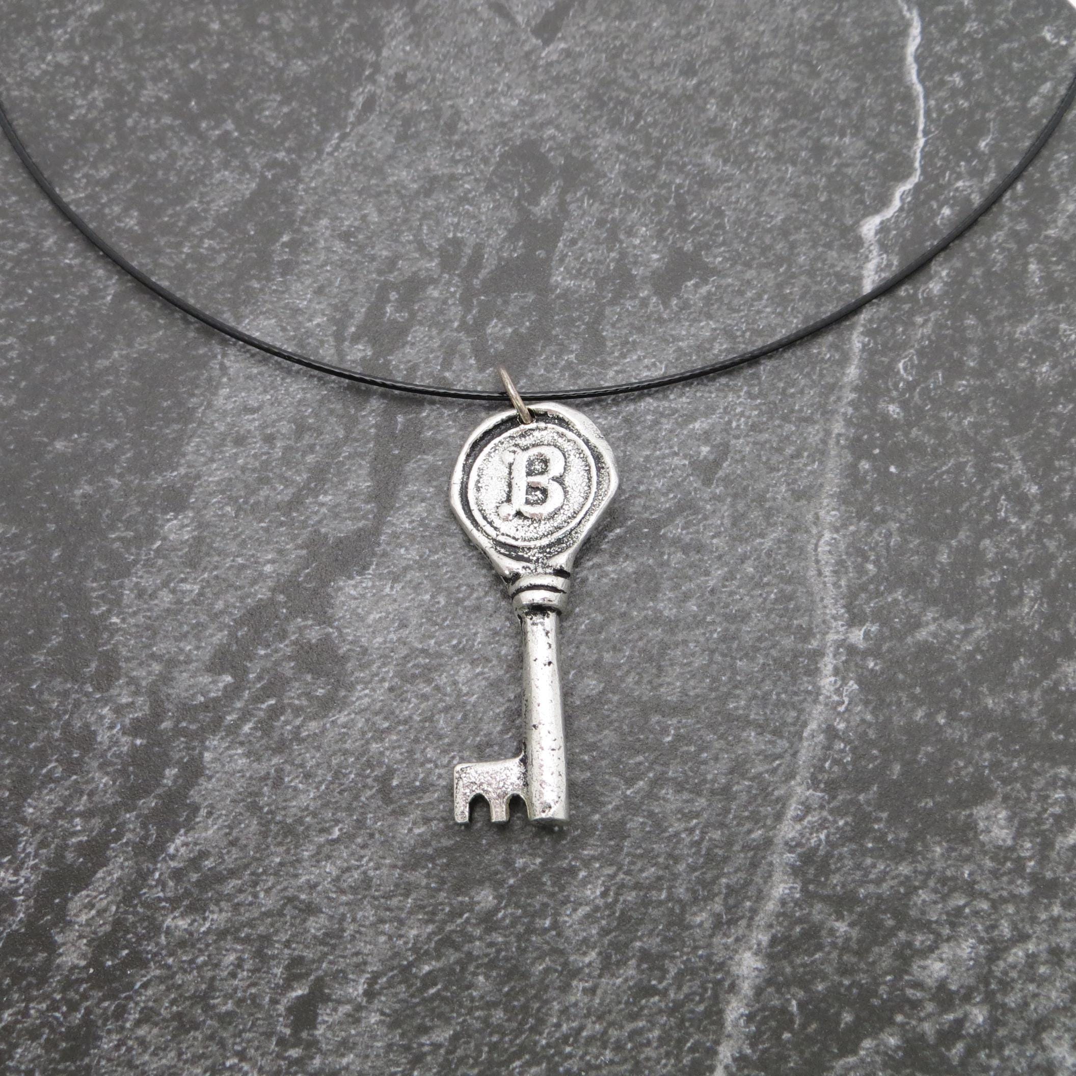 Silver Initial Key Pendant