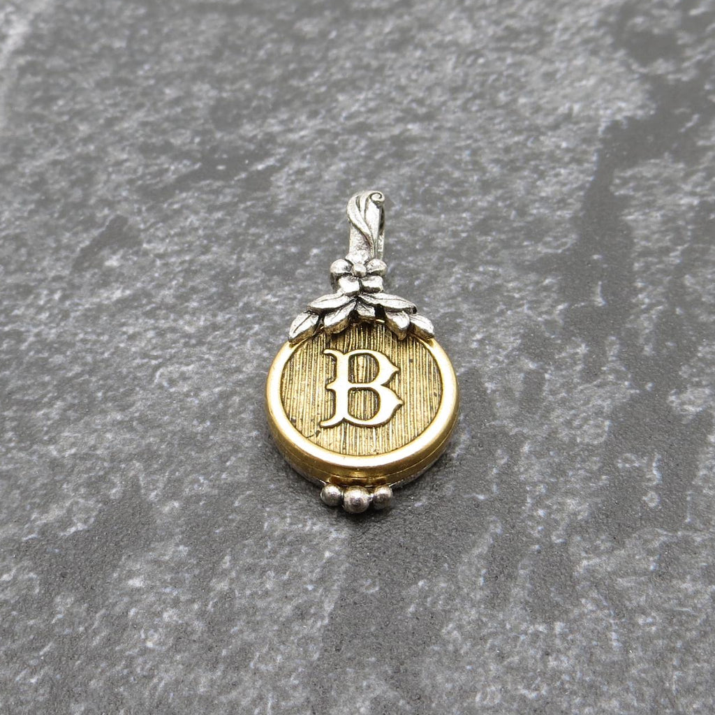 Two-tone initial pendant