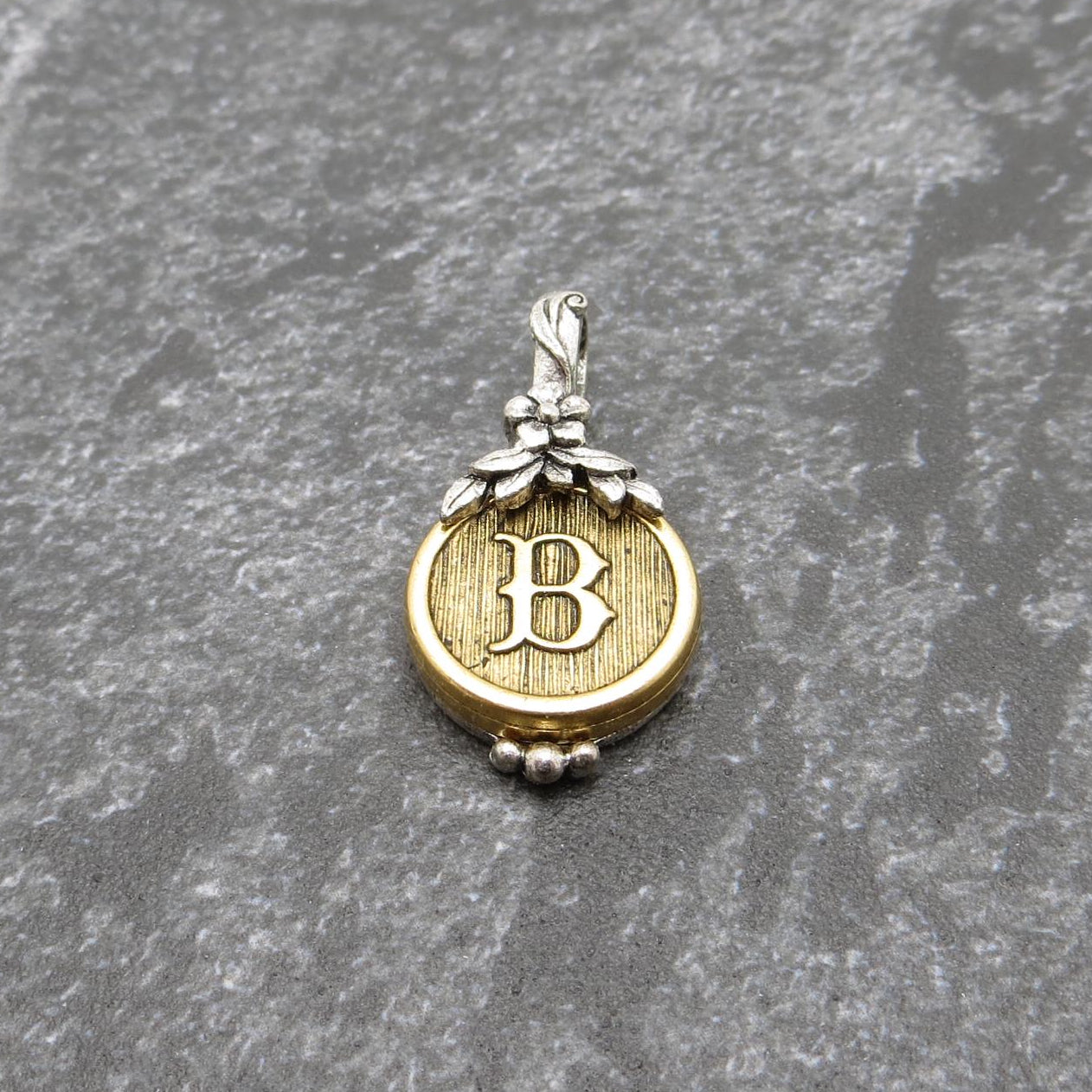 Two-tone initial pendant