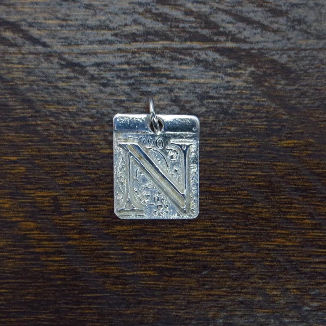 Pure Silver Initial Pendant, .999 Fine Silver, PMC - Small