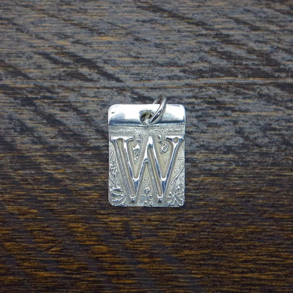 Pure Silver Initial Pendant, .999 Fine Silver, PMC - Small