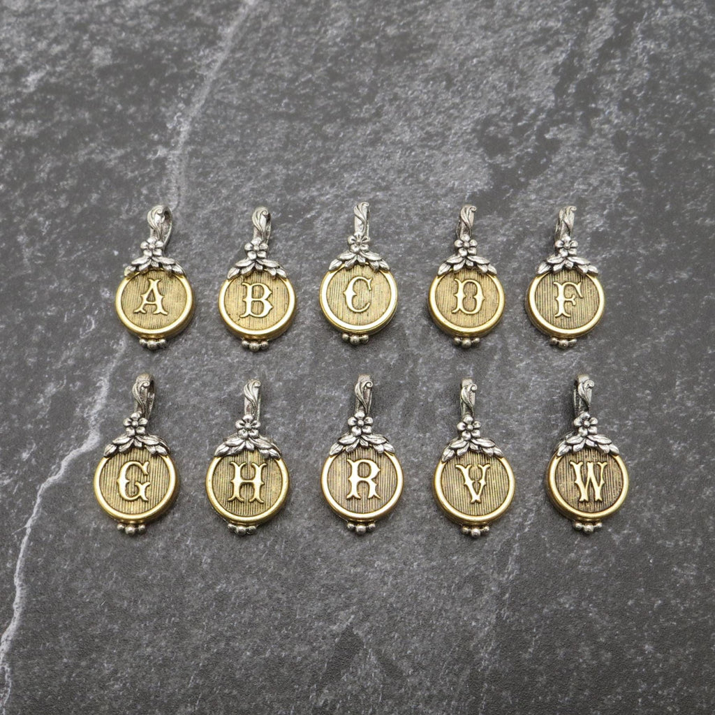 Two-tone initial pendant