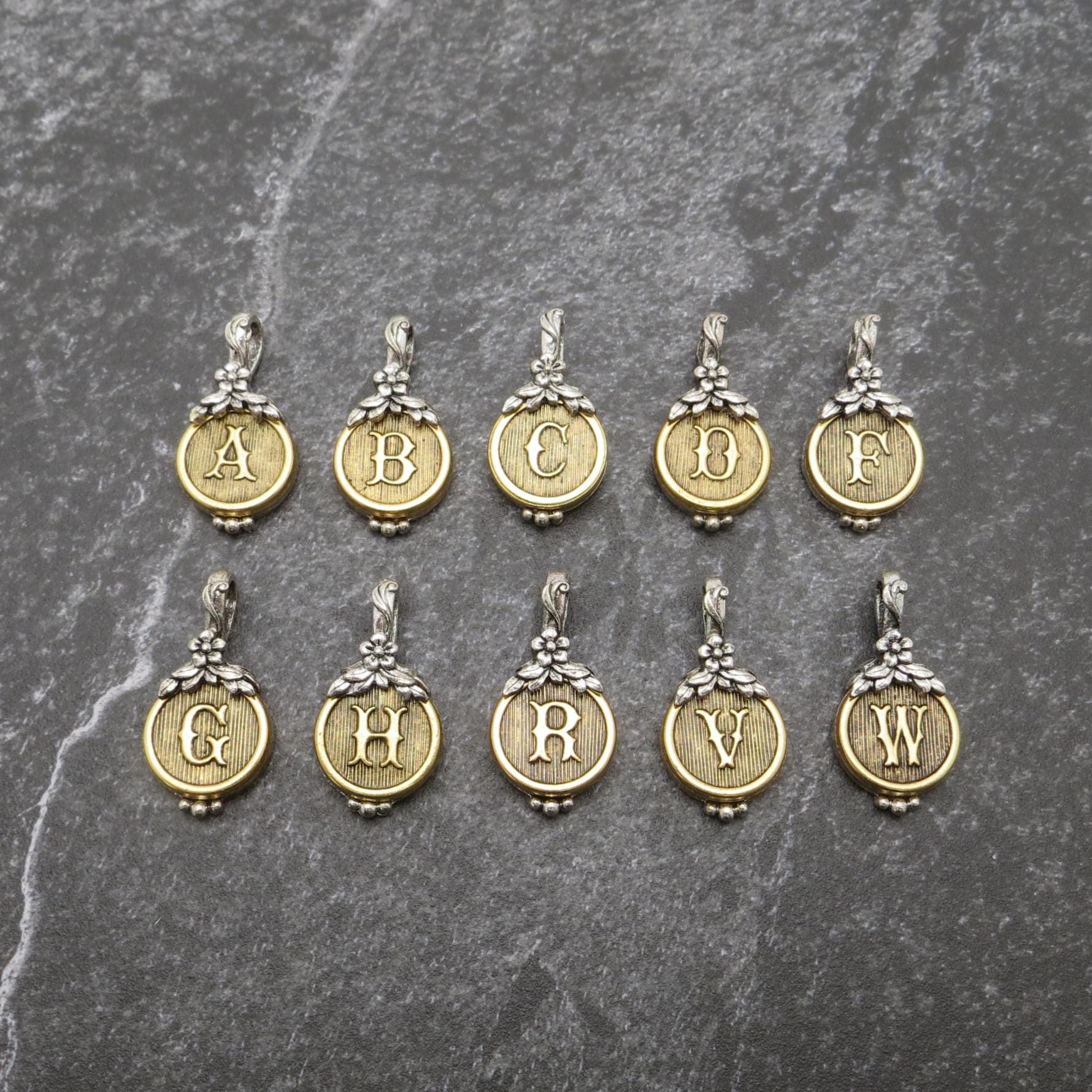 Two-tone initial pendant