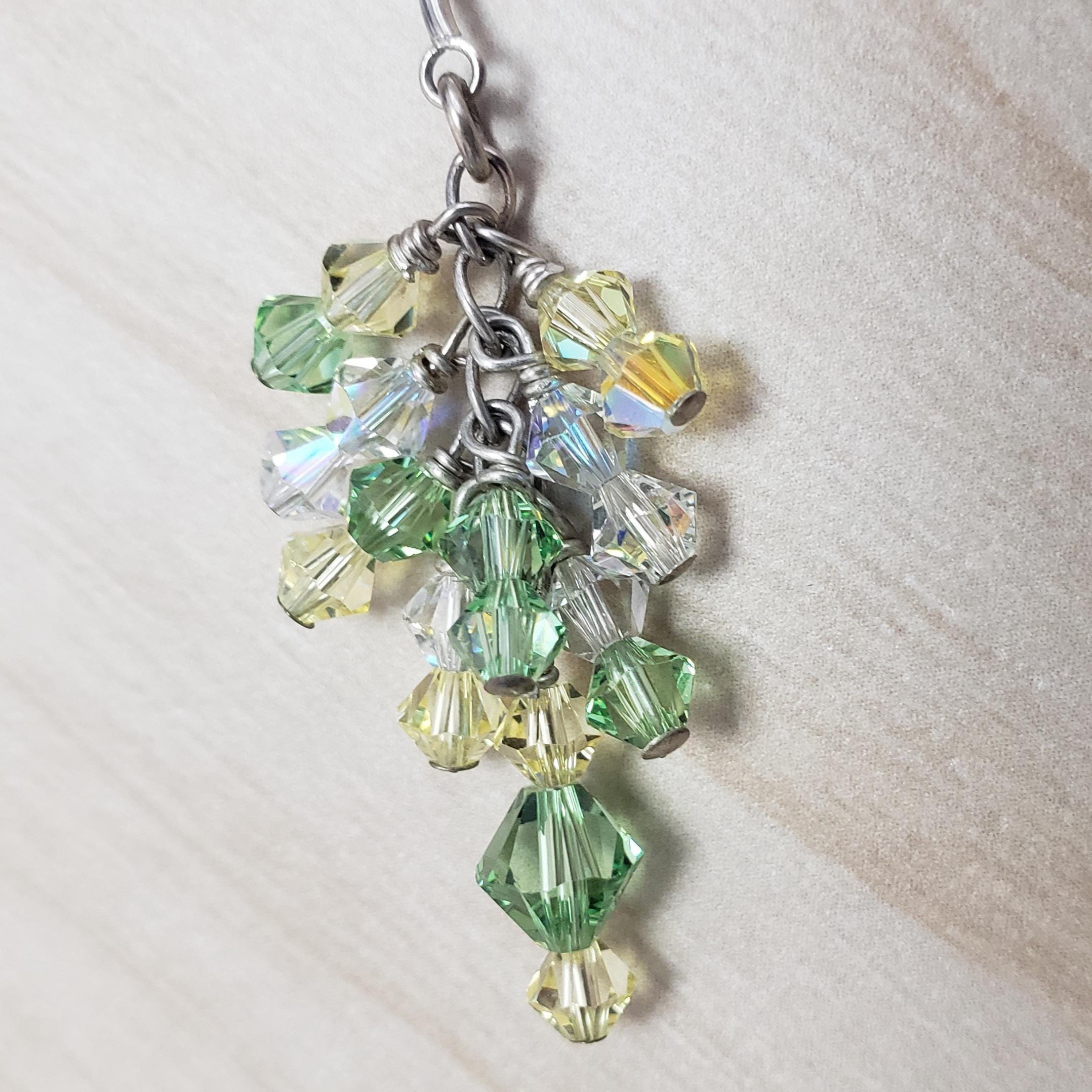 Swarovski Crystal Cluster Drop Pendant, with sterling silver.