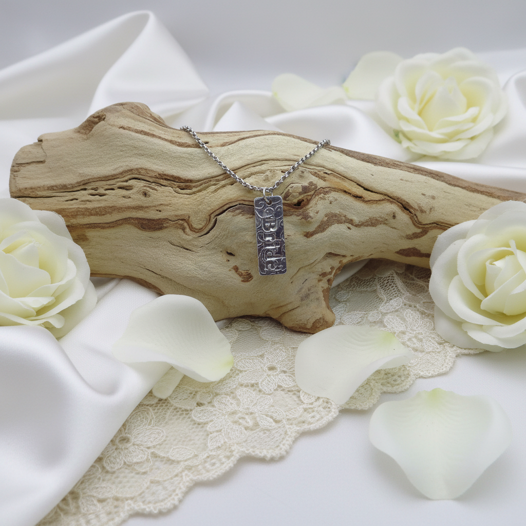 Bride Necklace – Elegant Silver Swirl Wedding Jewelry Keepsake
