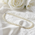 White Swarovski Pearl Necklace With Sterling Silver Toggle