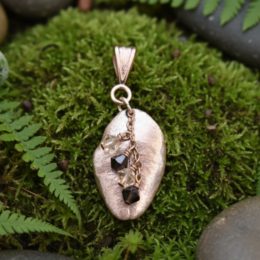 Copper-Dipped Real Leaf Pendant