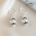 Sterling Silver Bali Earrings with Swarovski Crystals