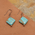 Handmade Turquoise and Copper Dangle Earrings