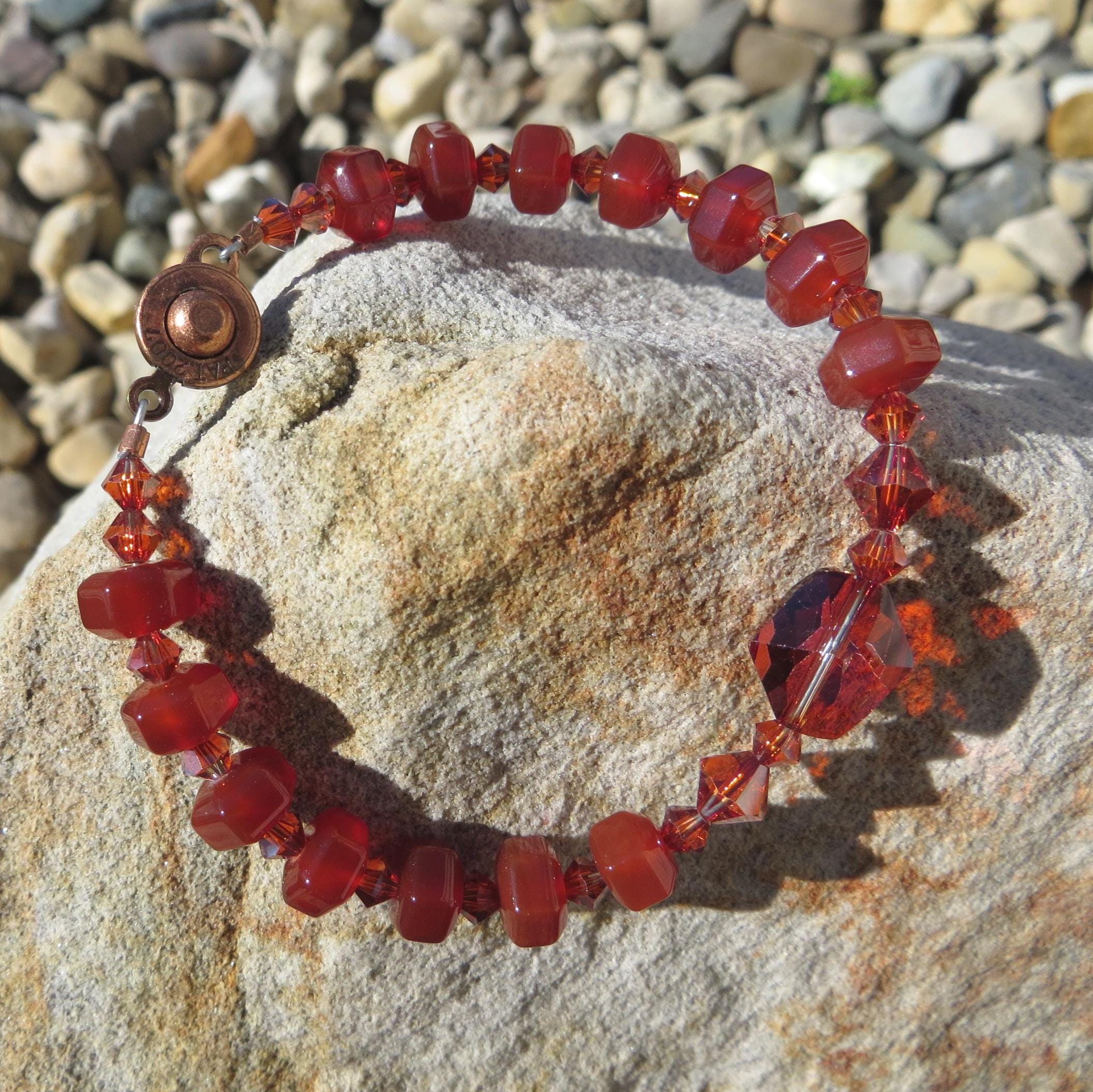 Swarovski Crystal and Carnelian Bracelet