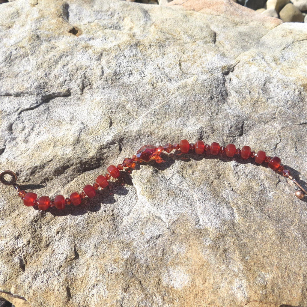 Swarovski Crystal and Carnelian Bracelet