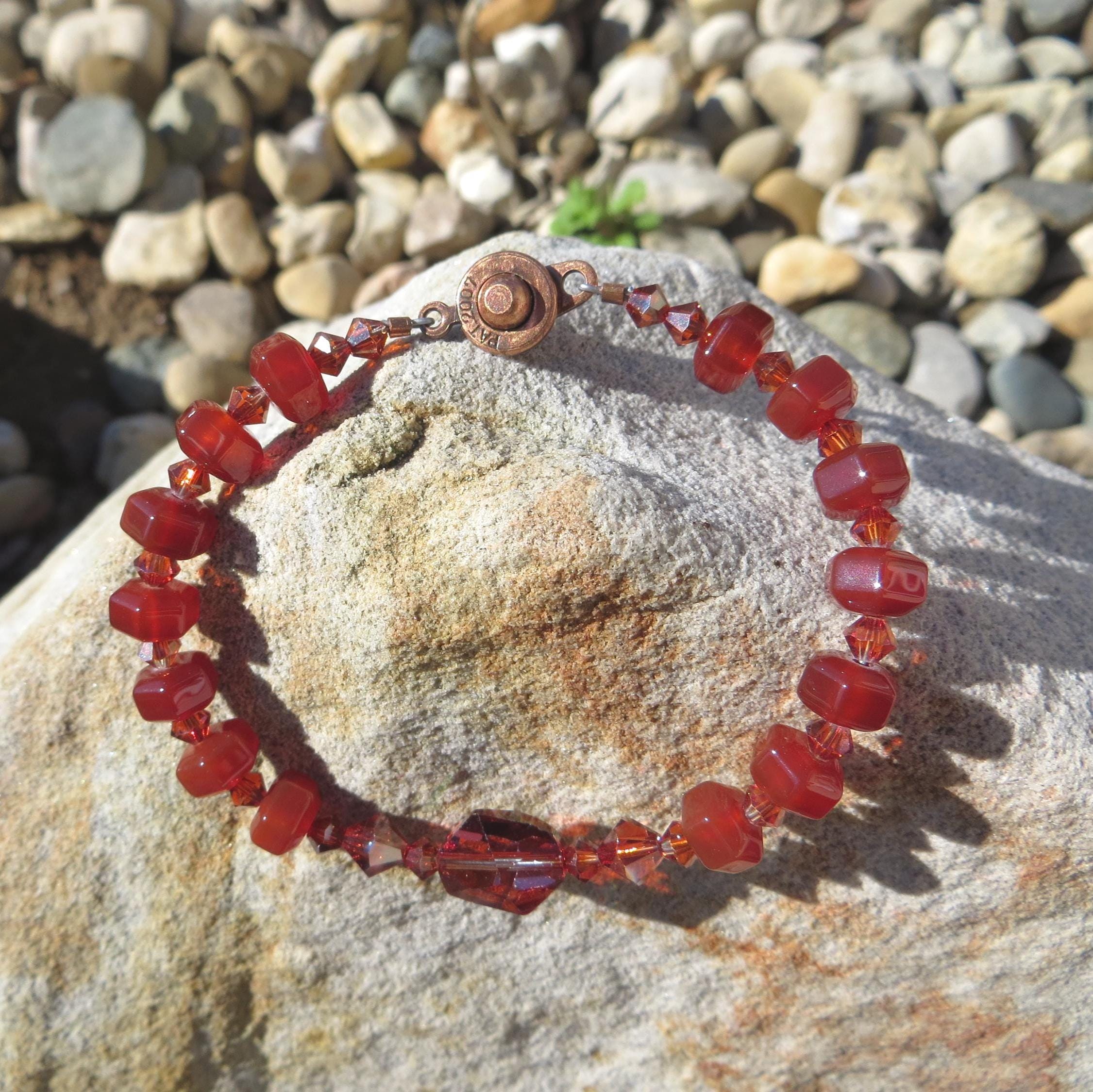 Swarovski Crystal and Carnelian Bracelet