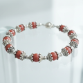 Red Jasper and Sterling Bali Bracelet