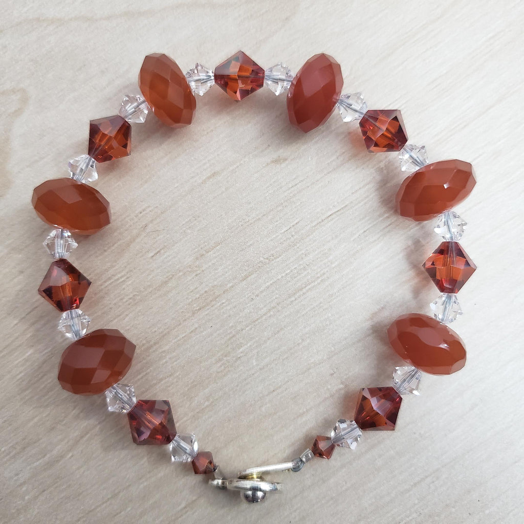 Carnelian and Swarovski Crystal Bracelet
