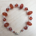 Carnelian and Swarovski Crystal Bracelet