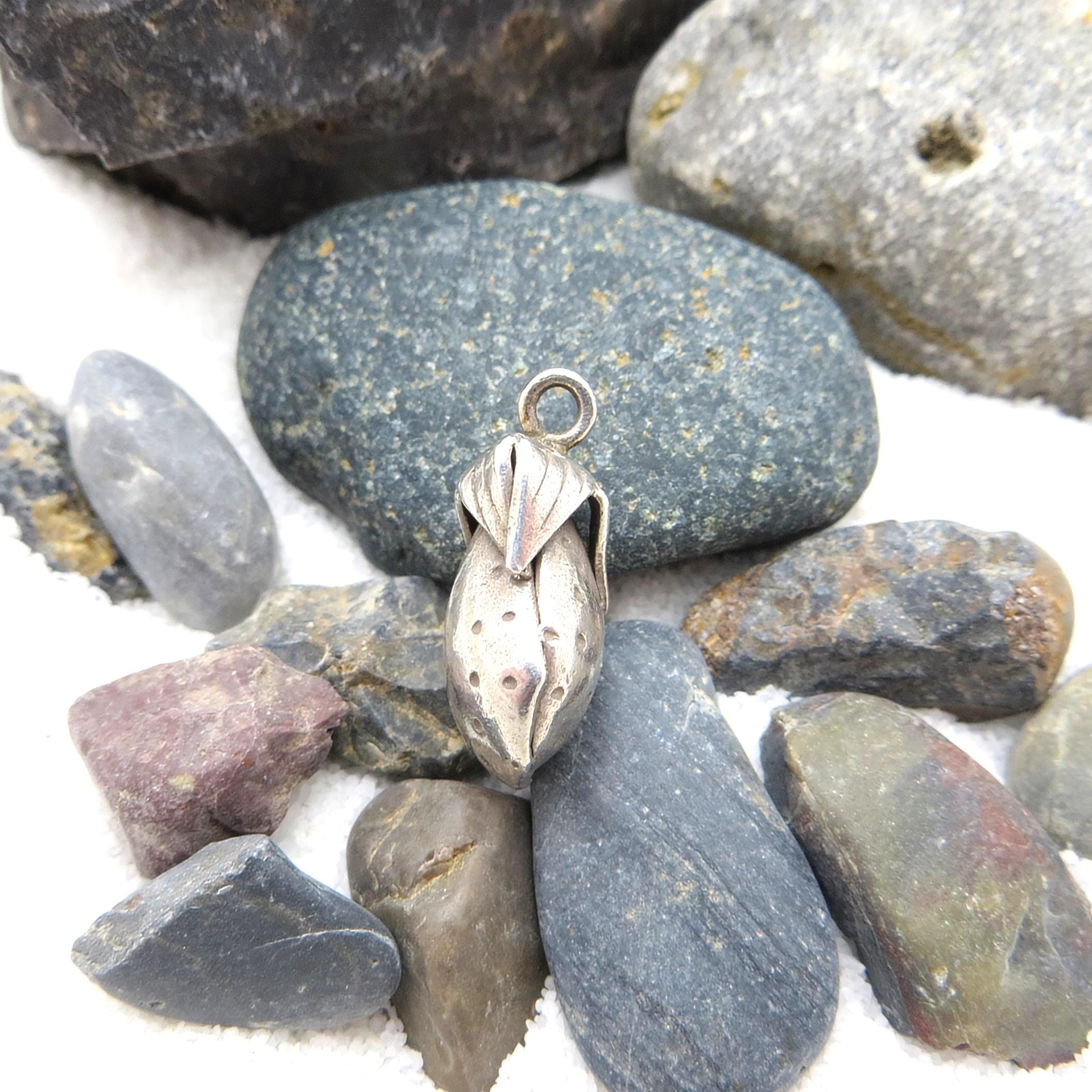 Karen Hill Tribe Silver Strawberry Charm - 22x12x8mm