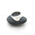 Sterling Silver Engravable Ring - Curved Rectangular Face -Size 7.75