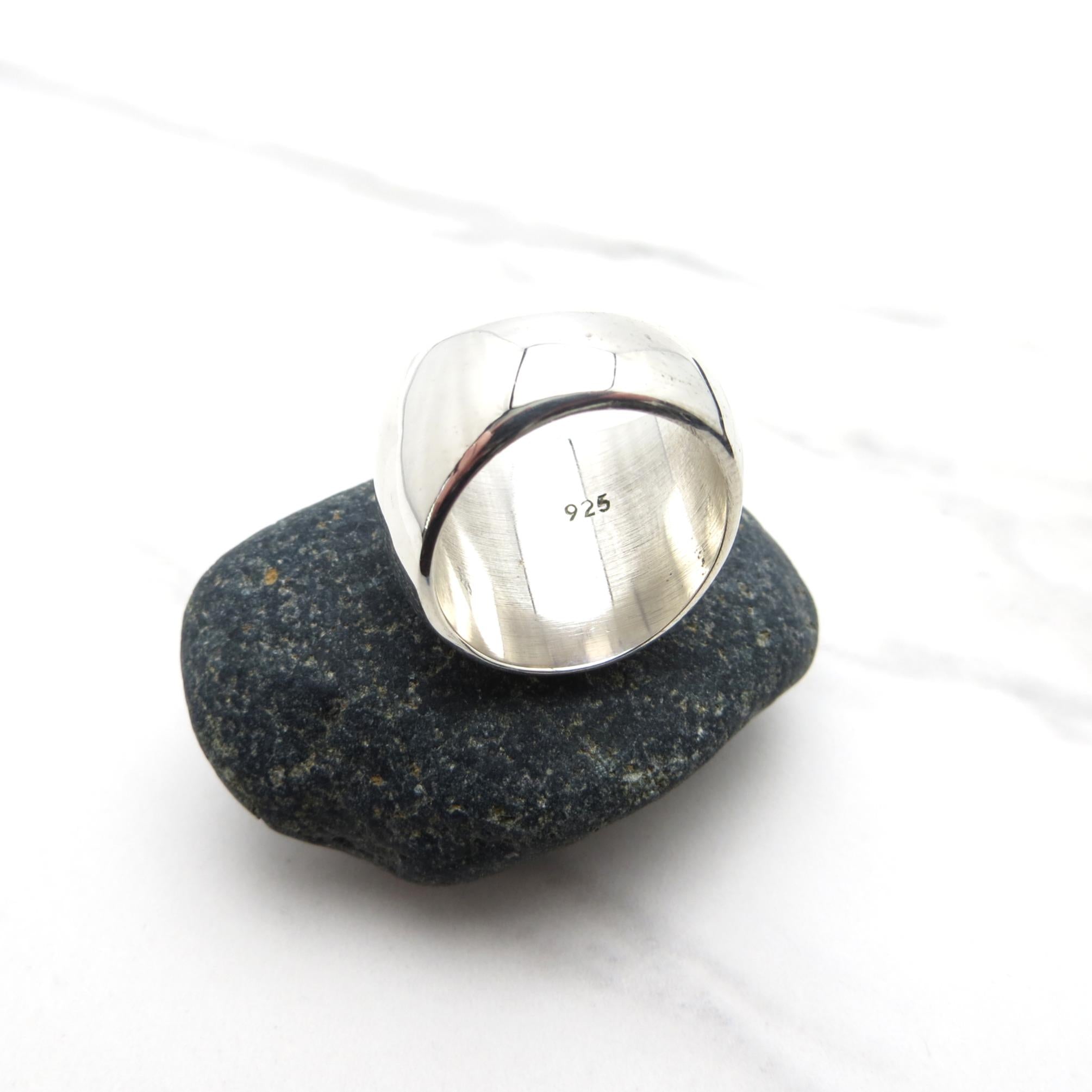Sterling Silver Engravable Dome Ring - Solid Band - Size 5 - .925
