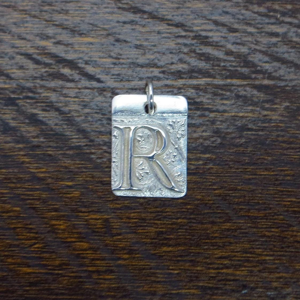 Pure Silver Initial Pendant, .999 Fine Silver, PMC - Small