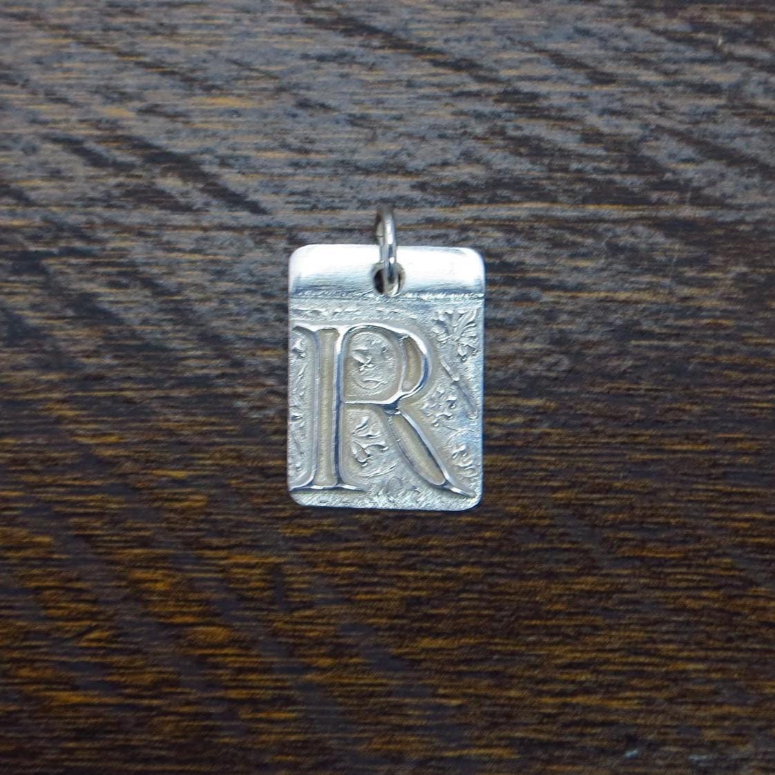 Pure Silver Initial Pendant, .999 Fine Silver, PMC - Small