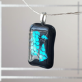 Modern, Handmade Dichroic Fused Glass Pendant