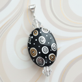 Hand-Painted, Black Porcelain Pendant