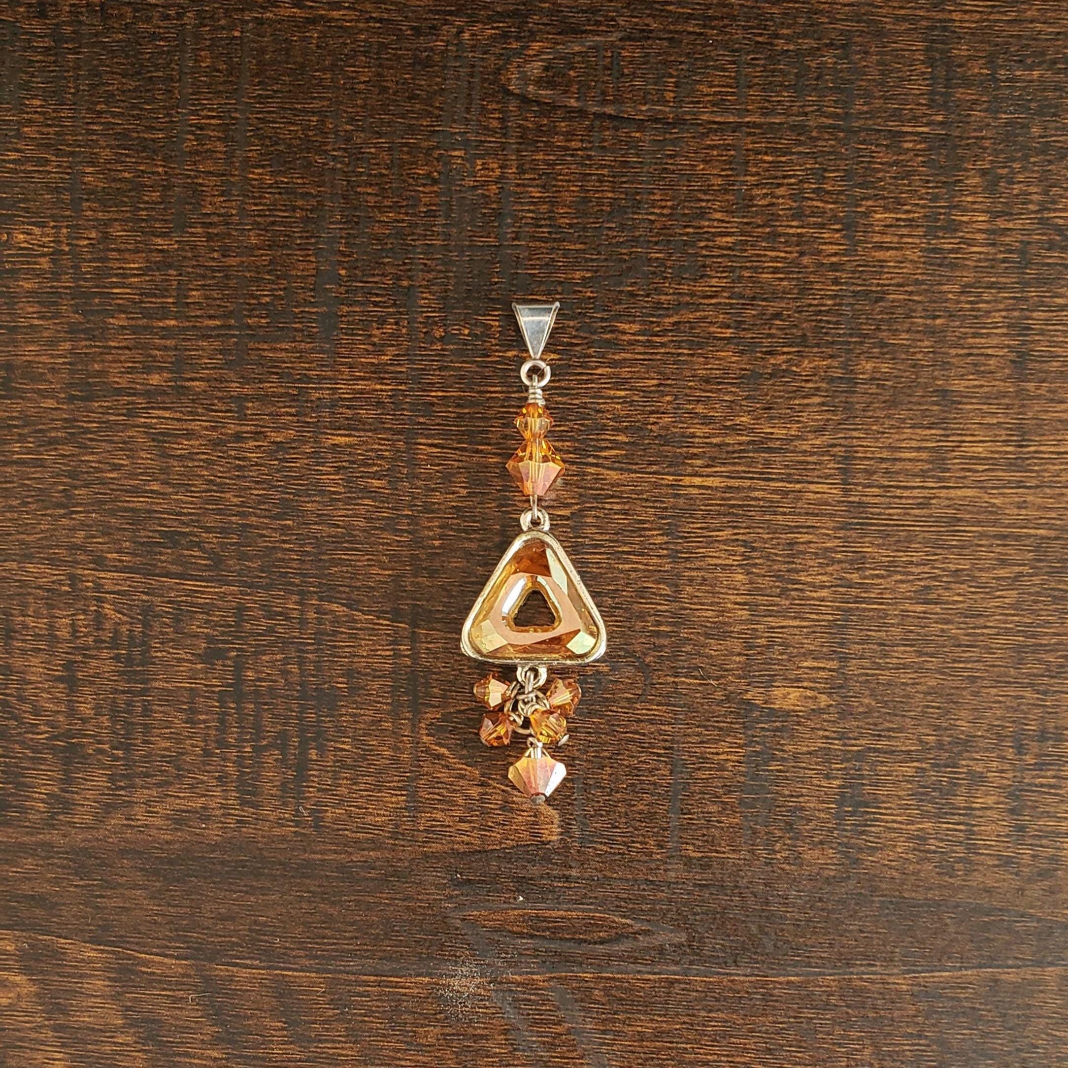 Swarovski Drop Pendant with Crystal Cluster