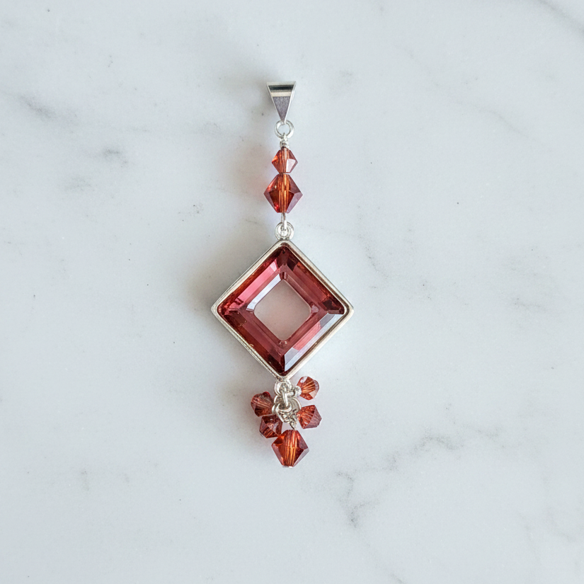 Swarovski Crystal Copper Drop Pendant