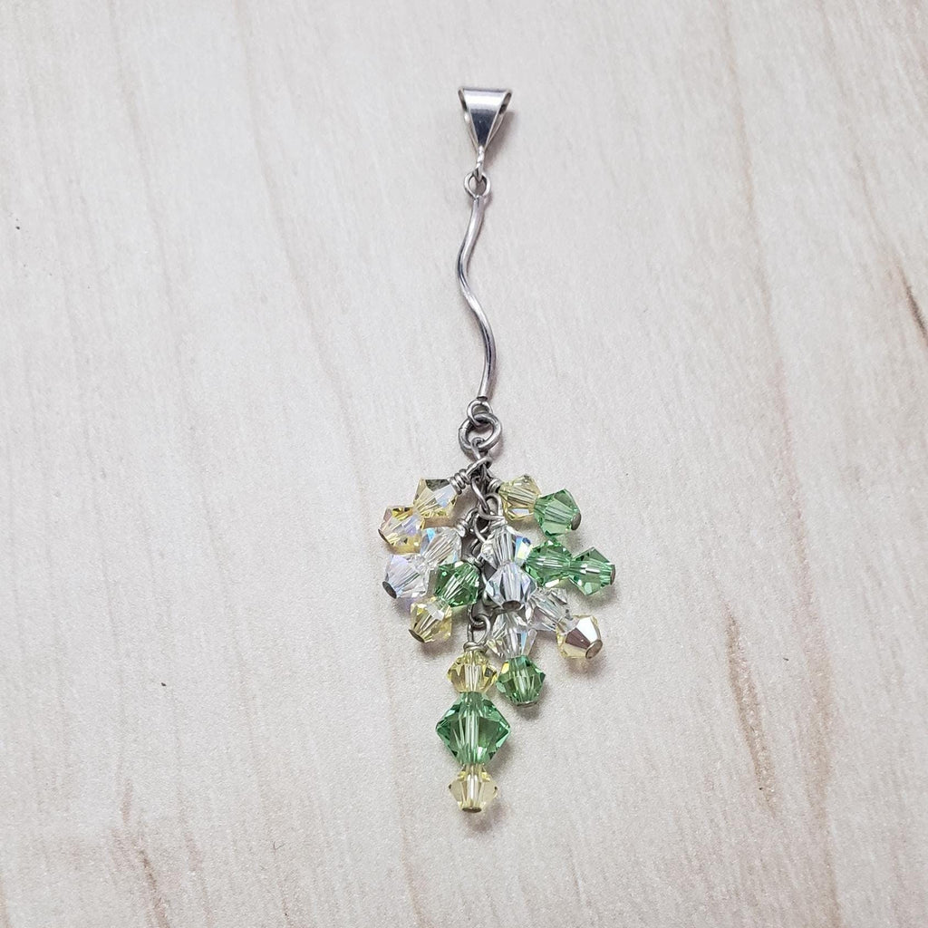 Swarovski Crystal Cluster Drop Pendant, with sterling silver.