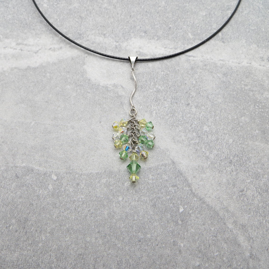 Swarovski Crystal Cluster Drop Pendant, with sterling silver.