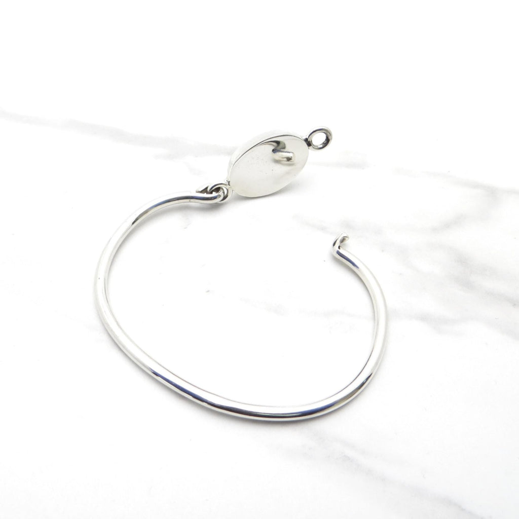 Sterling Silver Oval Engravable Hinged Bracelet