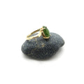 Vintage 10kt HGE Gold Ring with Marquise Cut Green Jade Center Stone - Size 6