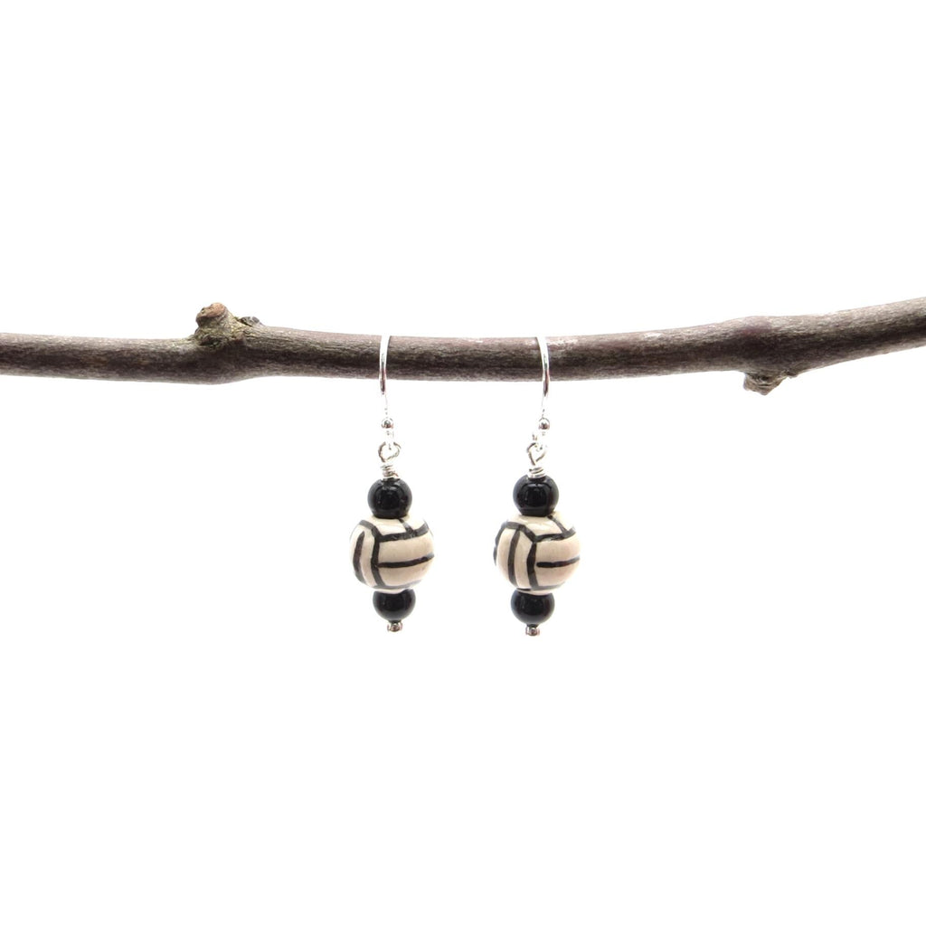 Handmade Ceramic Volleyball Earrings
