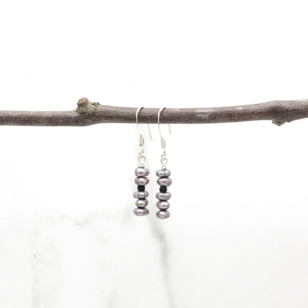Freshwater Pearl Stack Earrings on Sterling Silver Wires