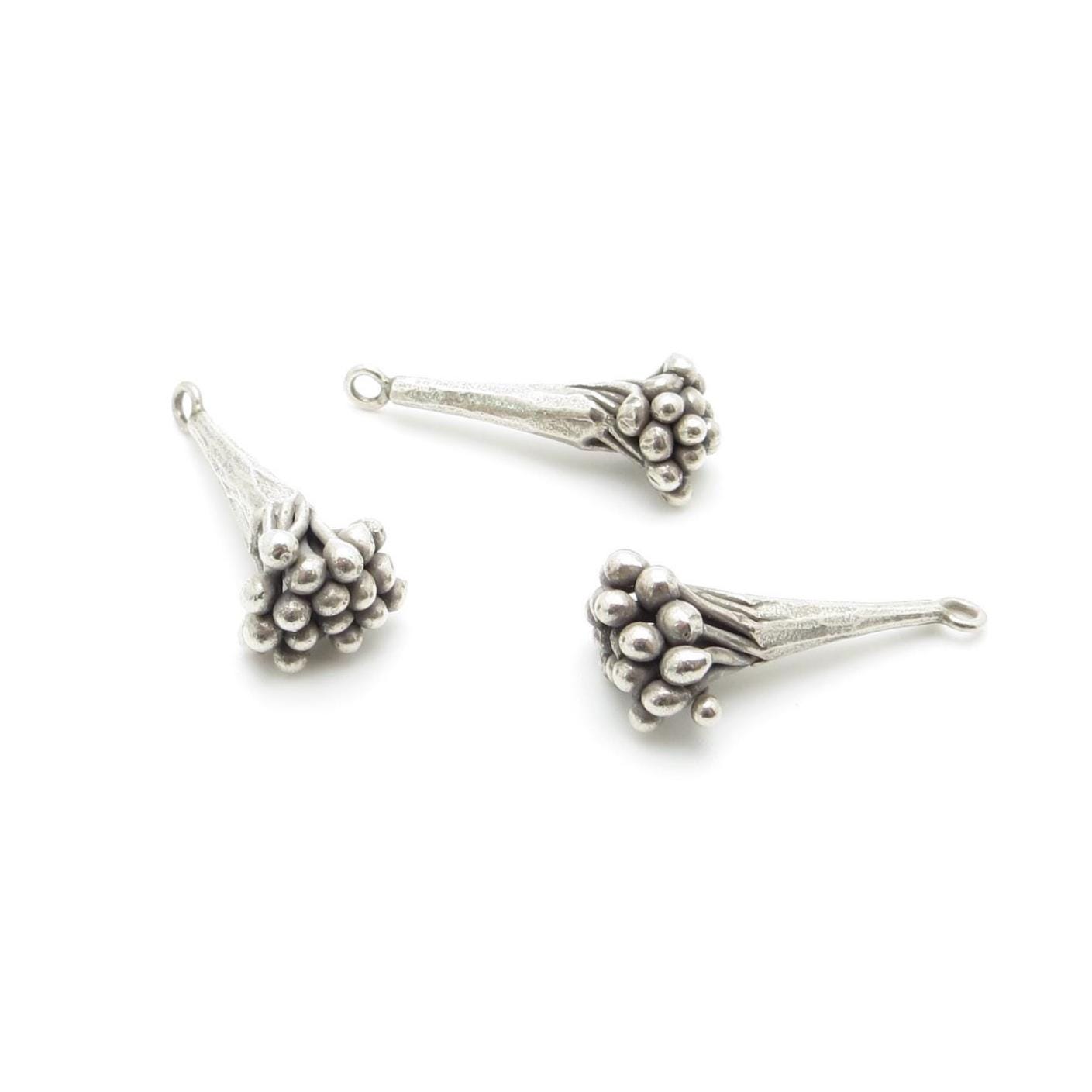 Thai Hill Tribe Silver Pendant - Wild Grape Bunch