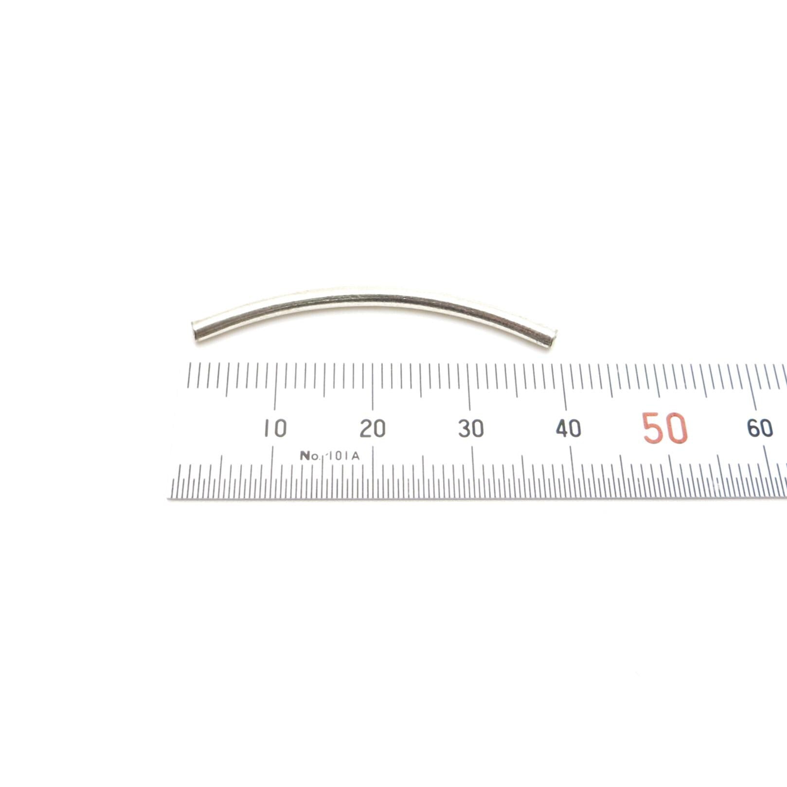 Hill Tribe Silver Curved Tubes - 40mm x 2.5mm - 97-99% Pure Silver