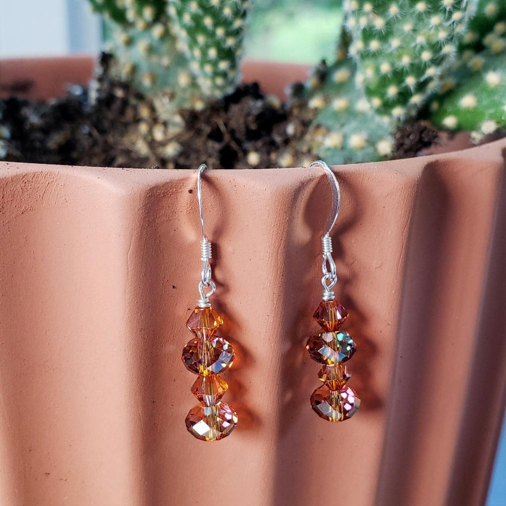 Swarovski Crystal Earrings - Crystal Copper