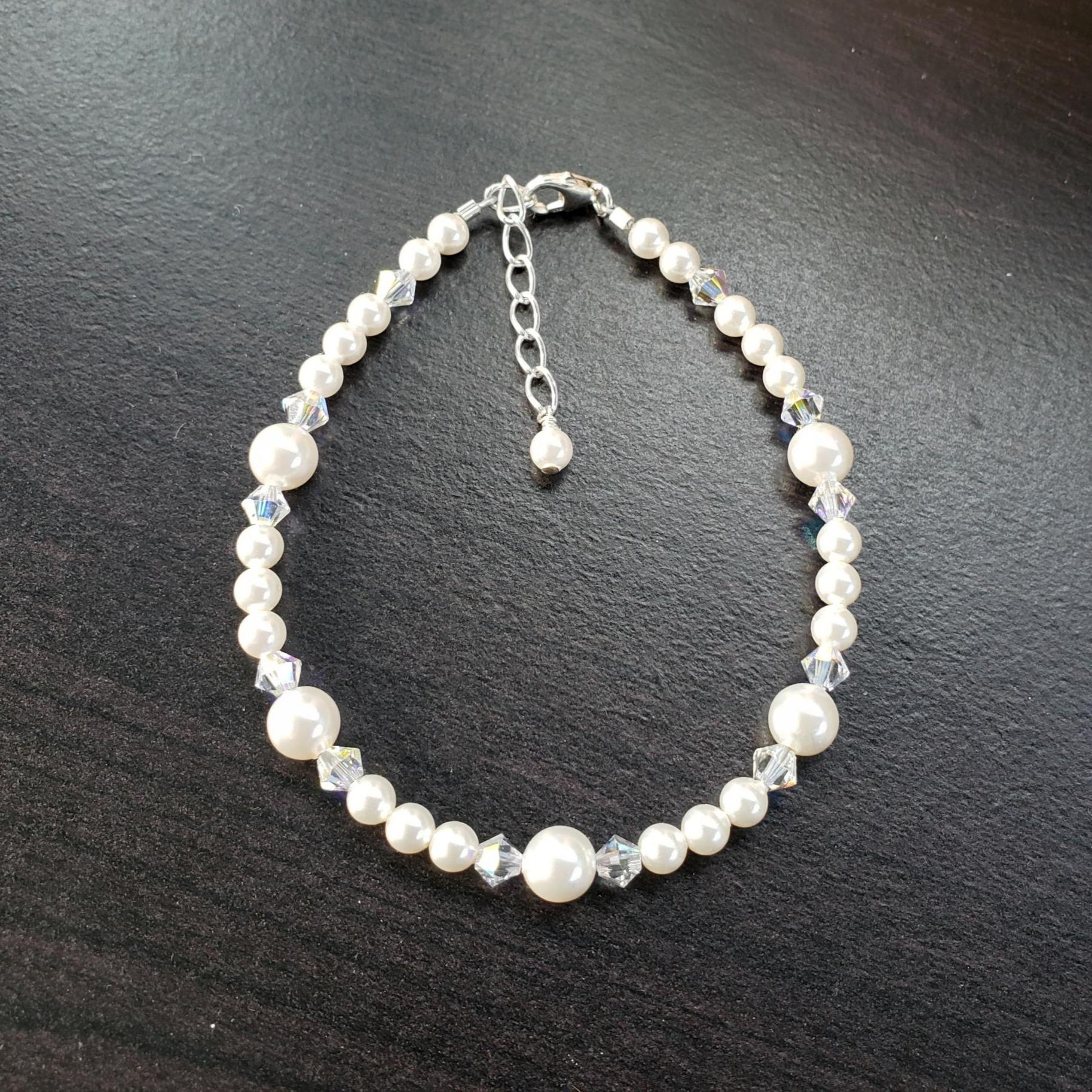 Swarovski Pearl and Swarovski Crystal AB Bracelet