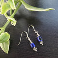 Handmade Dichroic Glass and Bali Bead Earrings