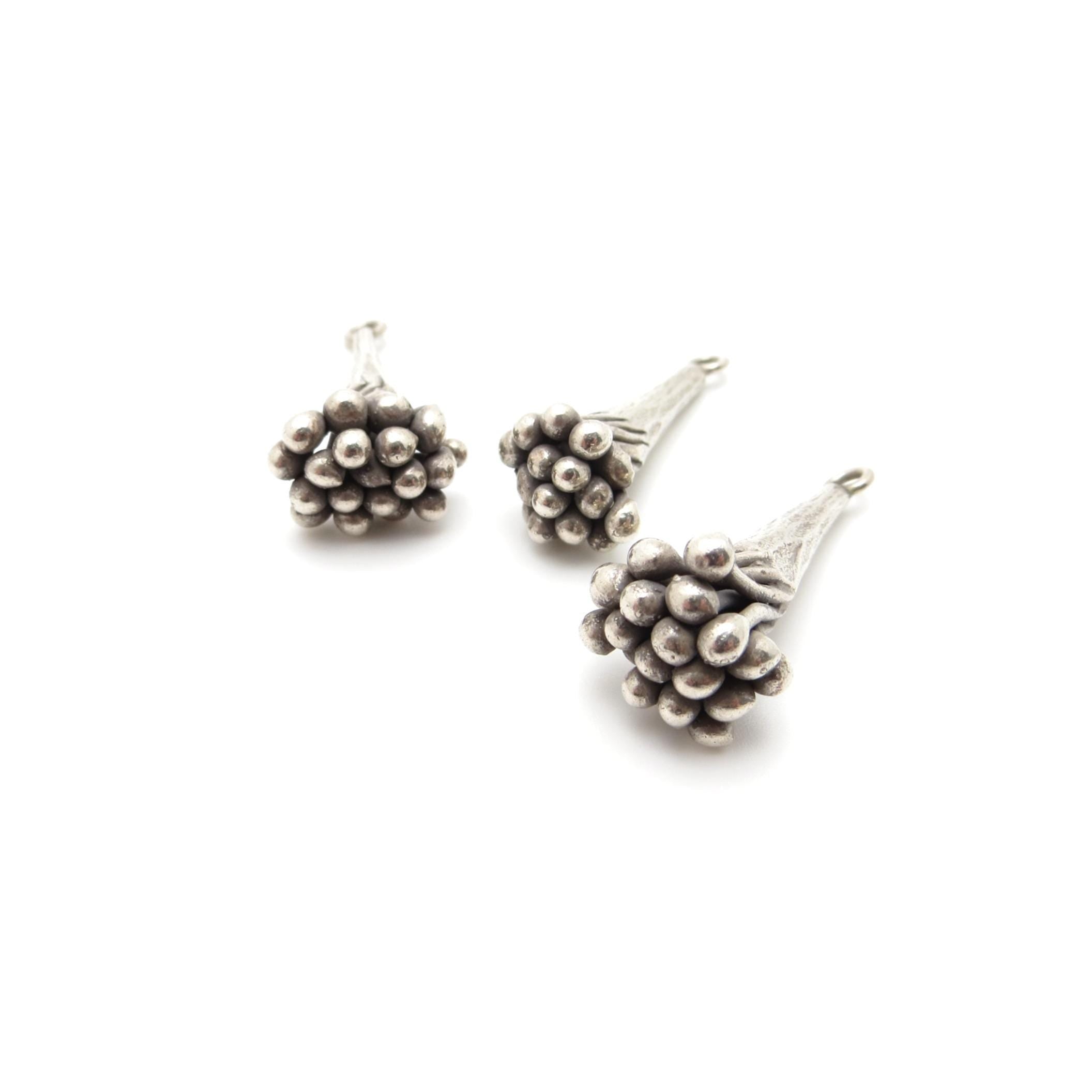 Thai Hill Tribe Silver Pendant - Wild Grape Bunch
