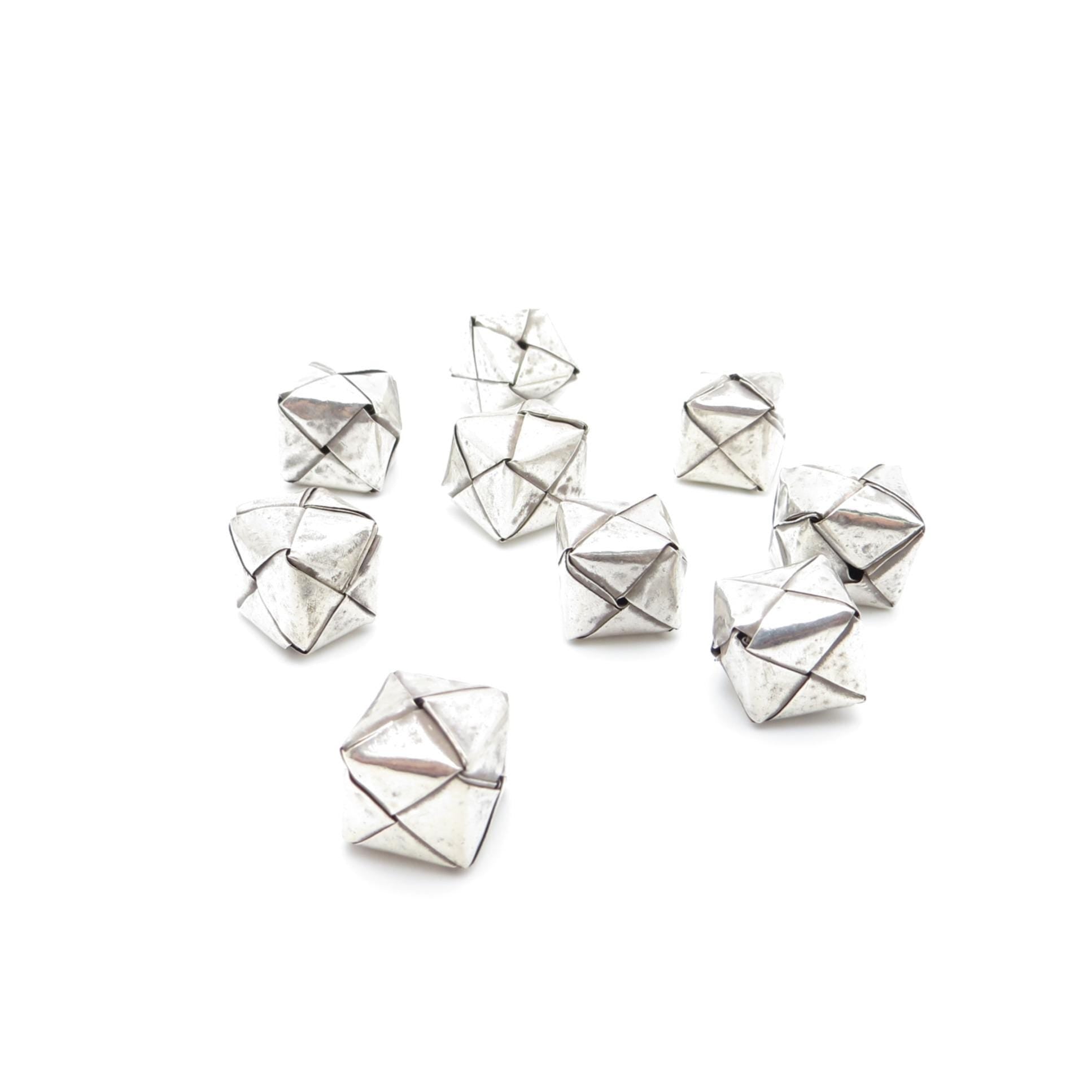 Thai Hill Tribe Silver Origami Box Bead - 14mm