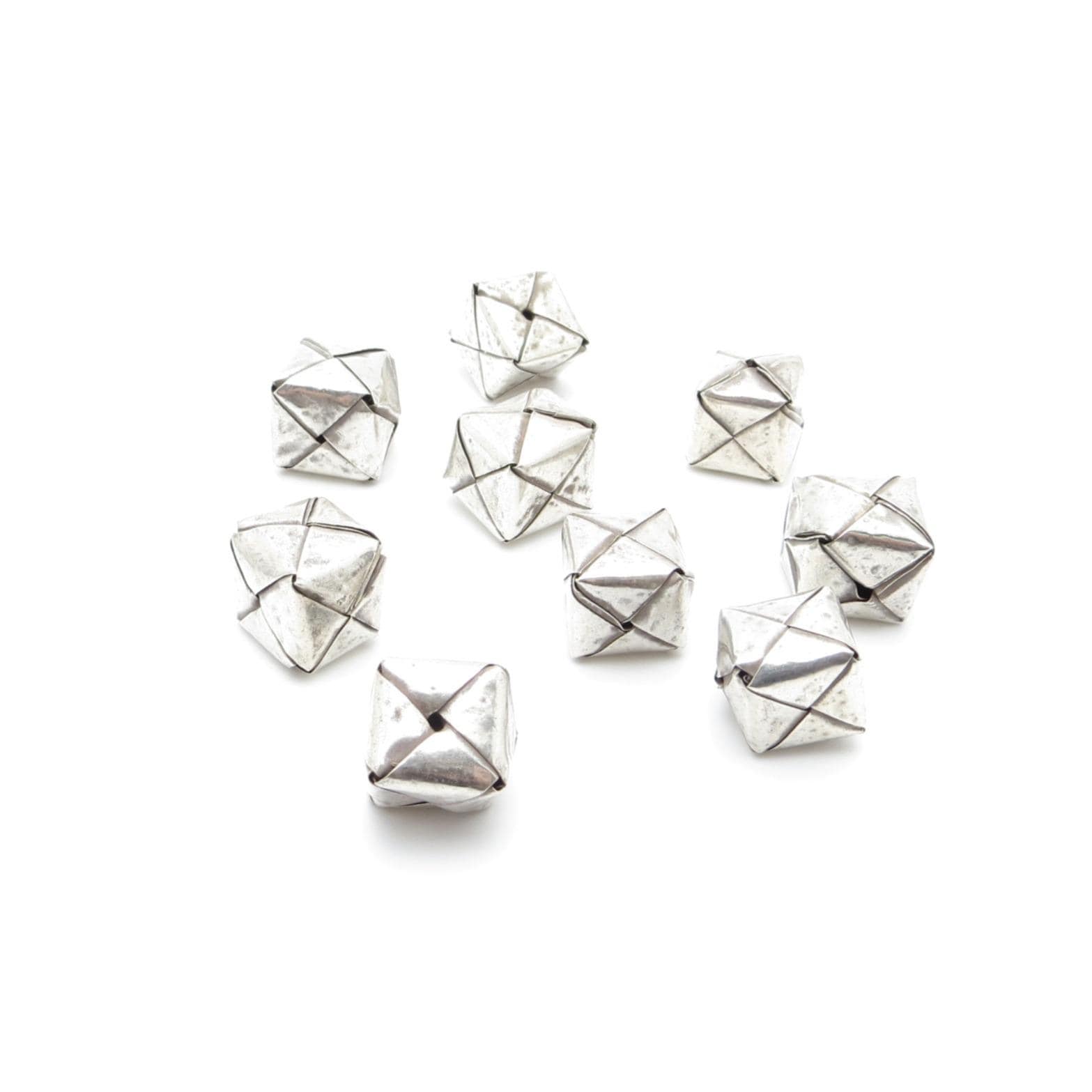Thai Hill Tribe Silver Origami Box Bead - 14mm