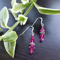 Handmade Fuchsia Swarovski Crystal Earrings