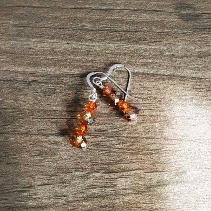 Swarovski Crystal Earrings - Crystal Copper