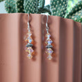 Handmade Swarovski Crystal Earrings on Sterling Wires - Peach 2xAB