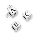 Sterling Silver Letter Beads & Symbols - 5.5mm with 4mm Hole